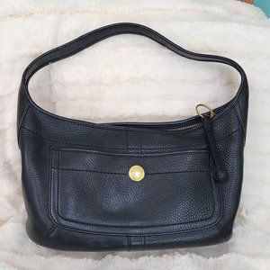 COACH Black Hobo Pebbled Leather Bag
